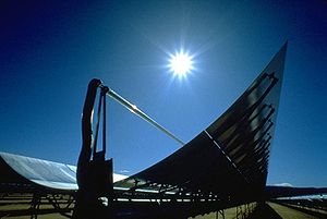 Moody sun burst hovering over a trough at Kram...