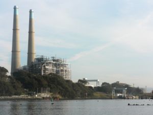 The Moss Landing Power Plant burns natural gas...